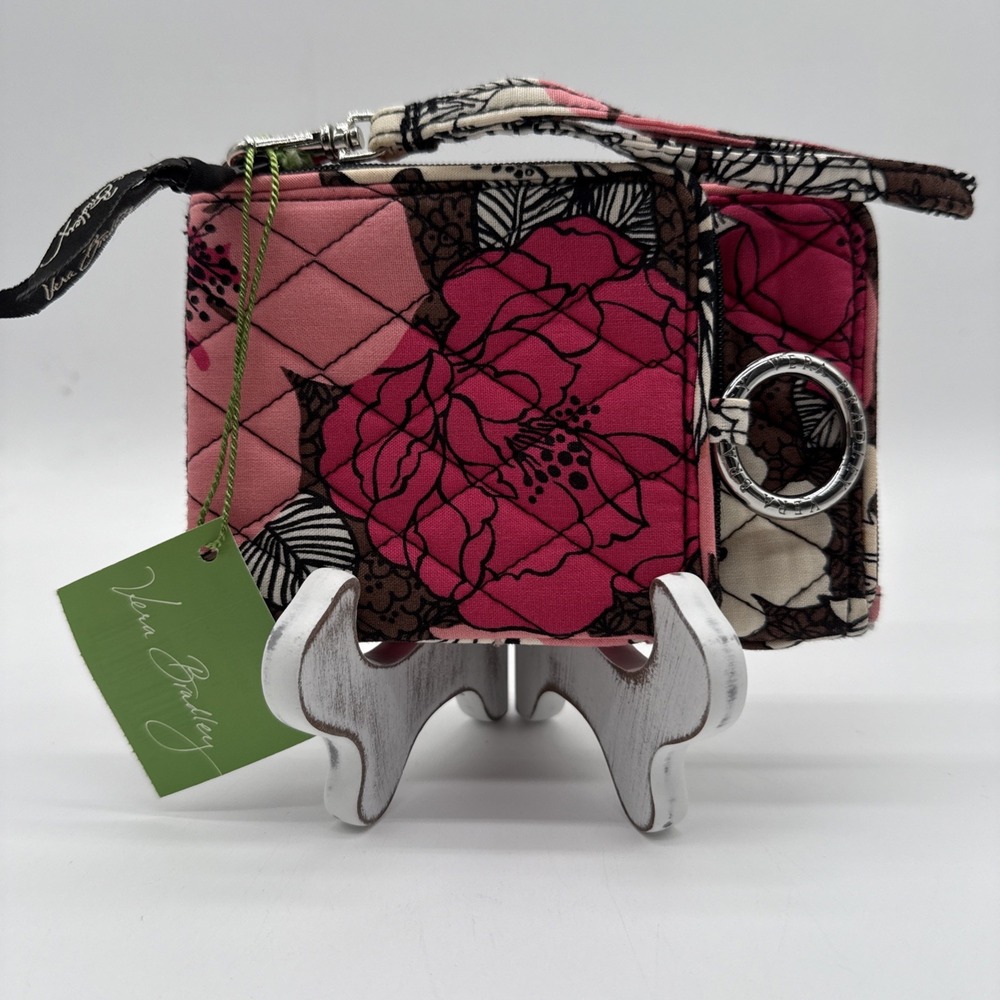 Vera Bradley Mocha Rouge Double‎ ID Wristlet Wallet